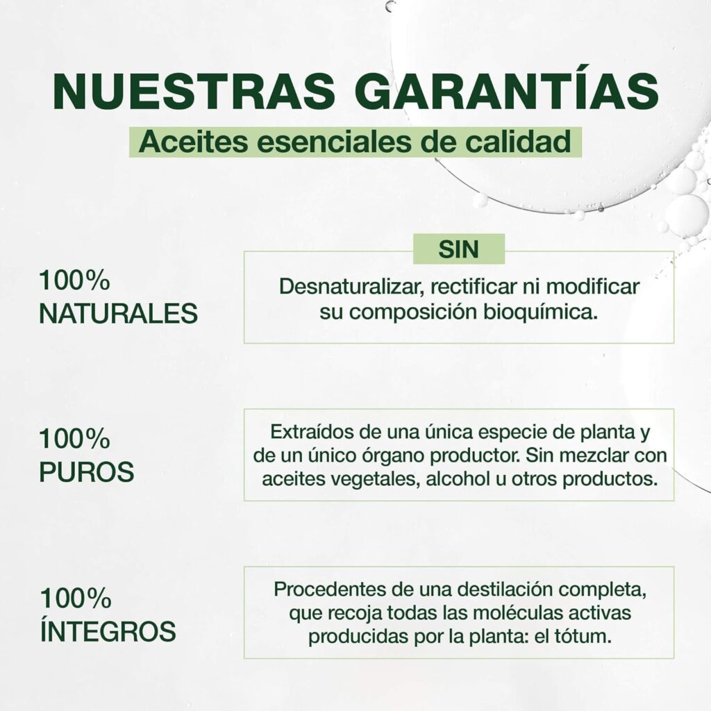 Etiqueta de garantías de calidad de los aceites esenciales de la marca Pranarom
